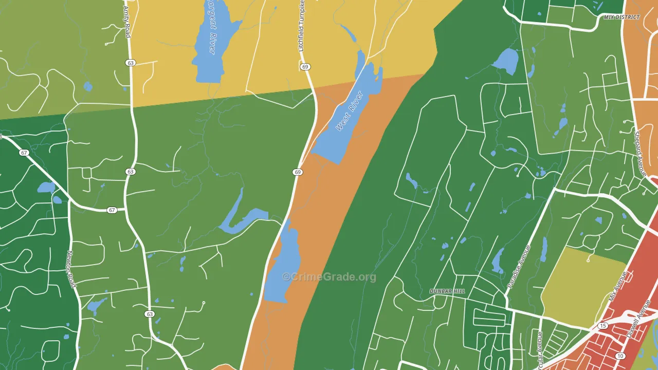 Spring Glen, CT Map of Vandalism Rates