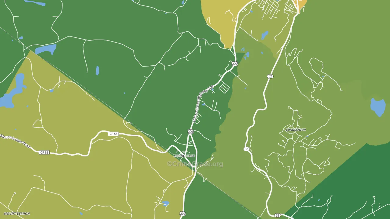Spring Glen, NY Map of Vandalism Rates