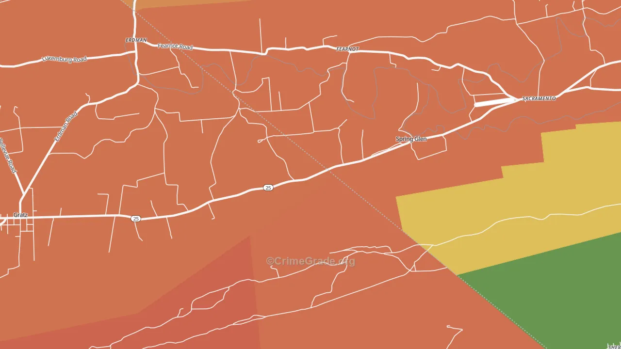 Spring Glen, PA Map of Vandalism Rates