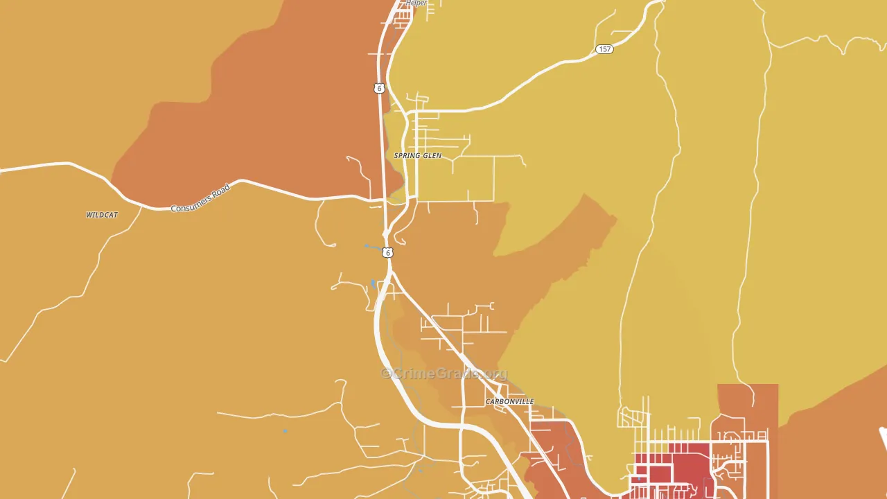 Spring Glen, UT Map of Vandalism Rates