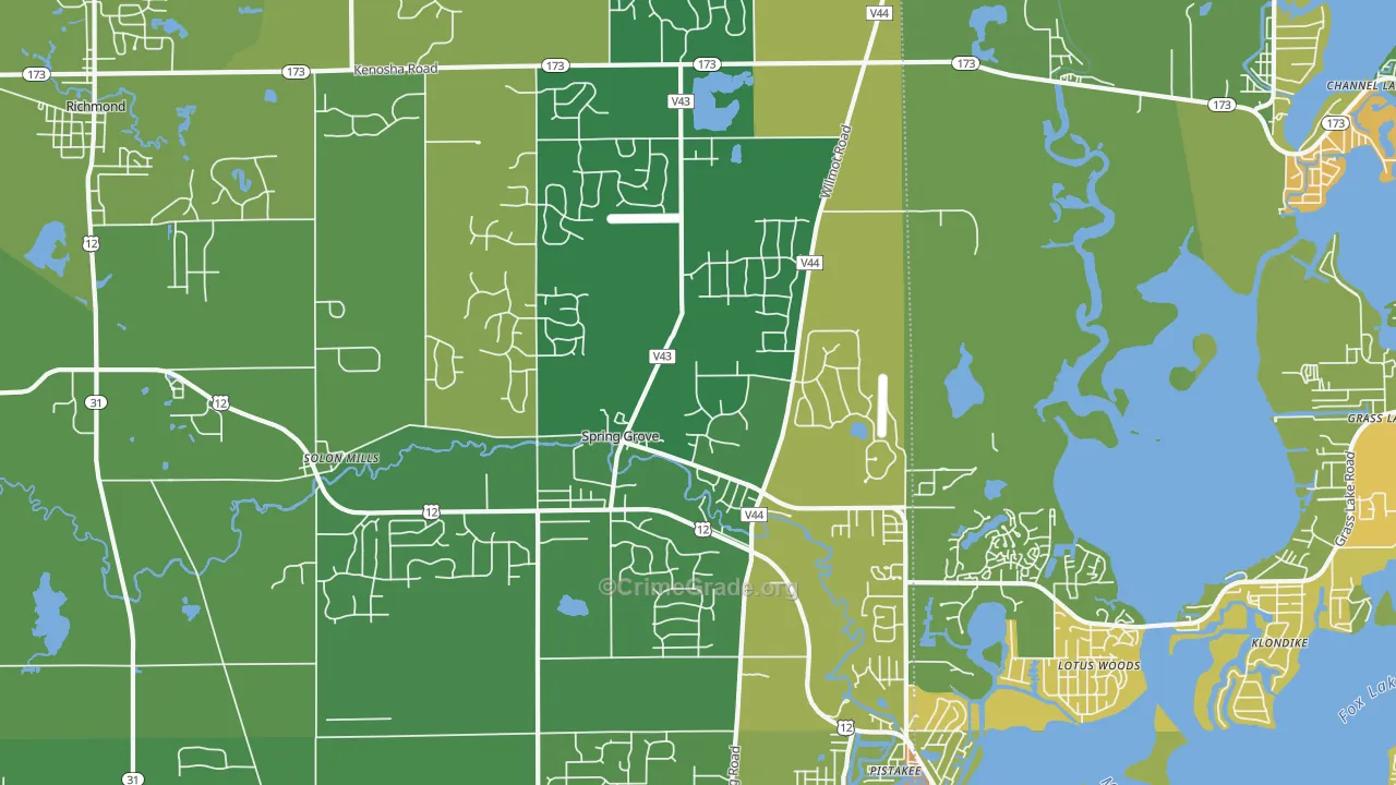 Spring Grove, IL Map of Vandalism Rates