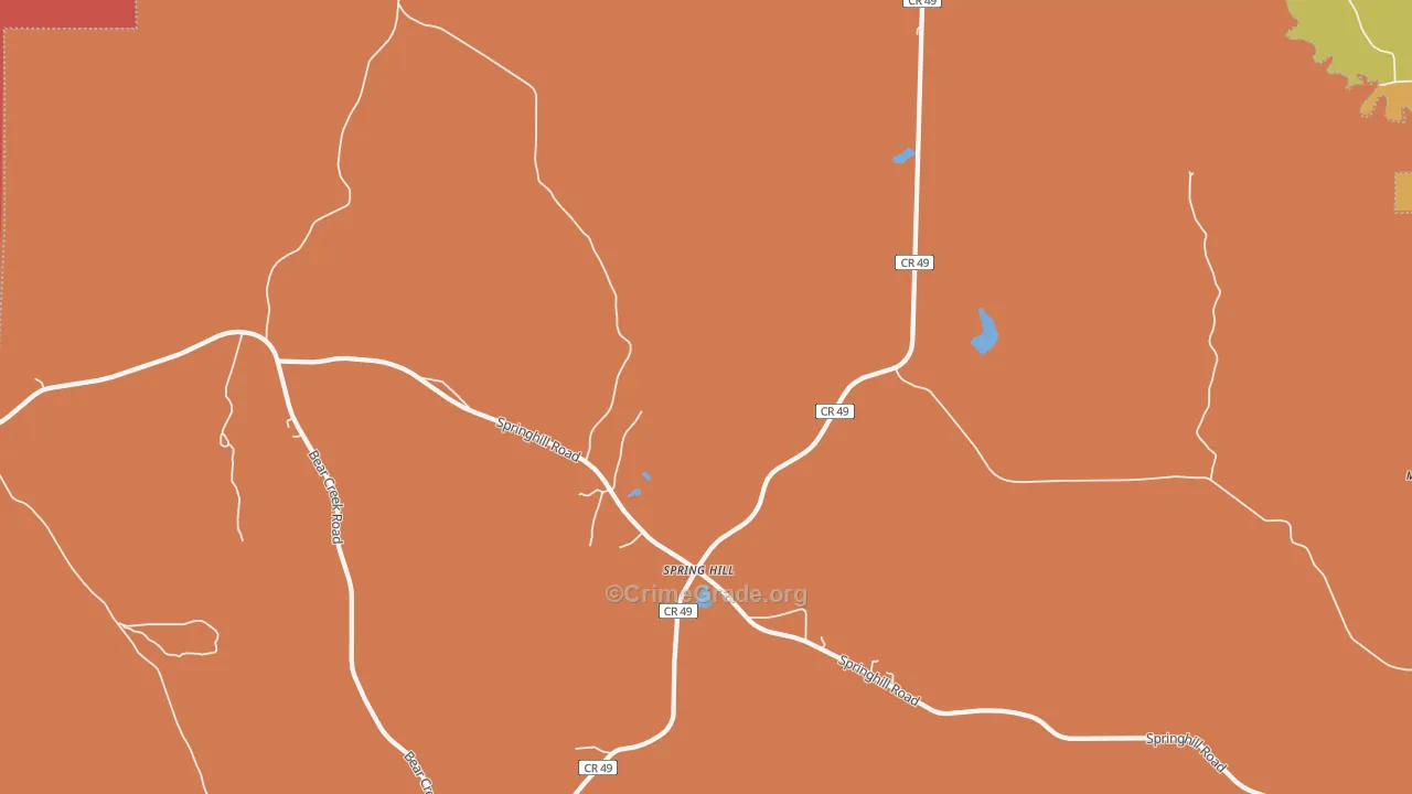 Spring Hill, AL Map of Vandalism Rates