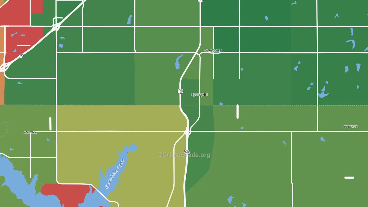 Spring Hill, KS Map of Vandalism Rates