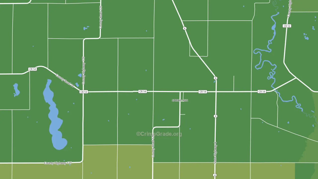Spring Hill, MN Map of Vandalism Rates