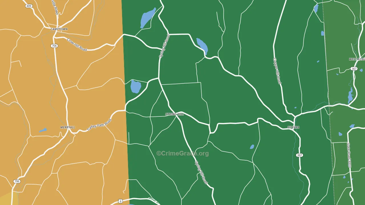 Spring Hill, PA Map of Vandalism Rates