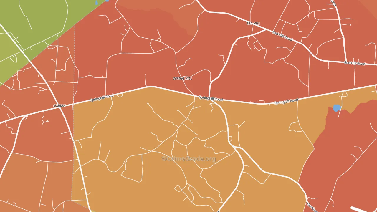 Spring Hill, SC Map of Vandalism Rates