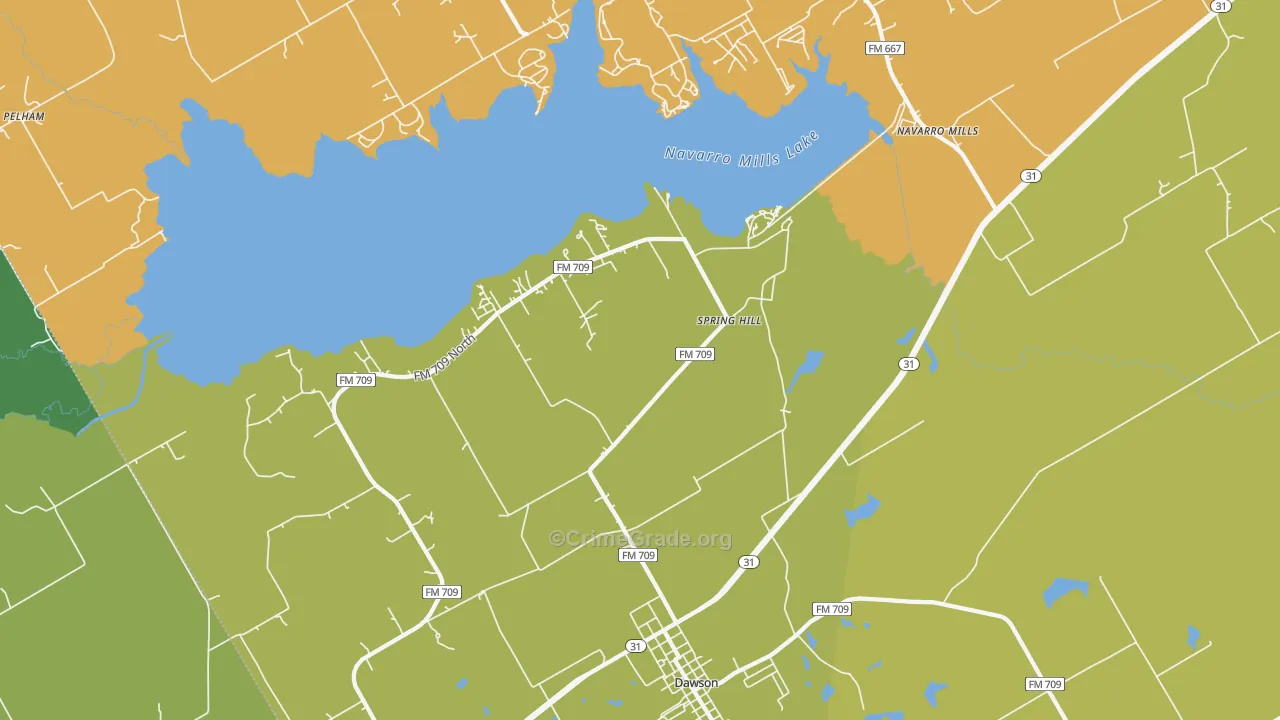 Spring Hill, TX Map of Vandalism Rates