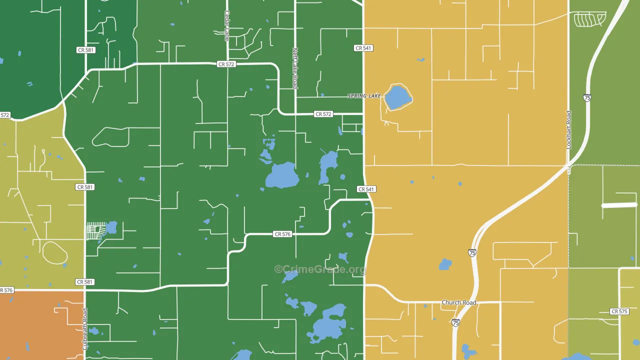 Spring Lake, FL Map of Vandalism Rates