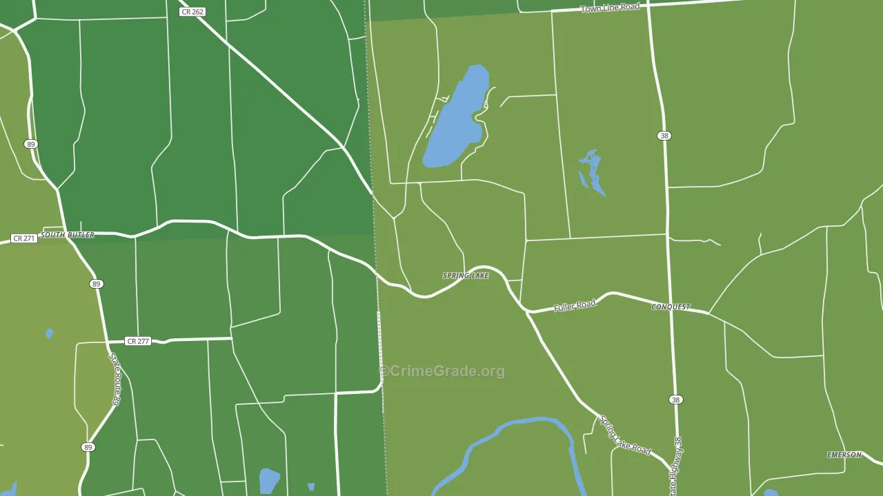 Spring Lake, NY Map of Vandalism Rates