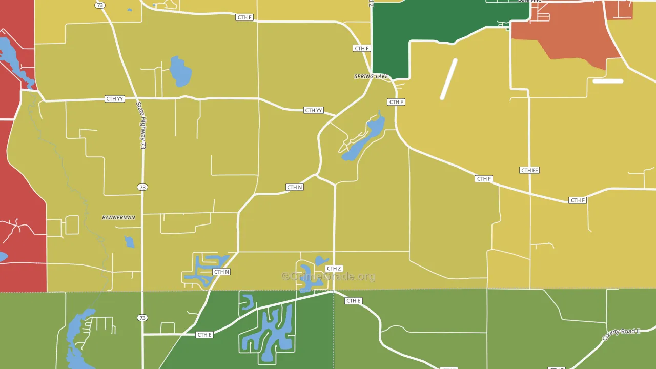 Spring Lake, WI Map of Vandalism Rates