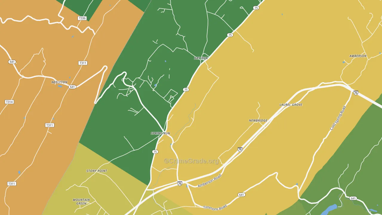 Spring Run, PA Map of Vandalism Rates