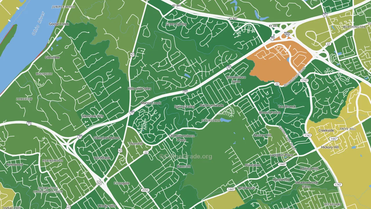 Spring Valley, KY Map of Vandalism Rates