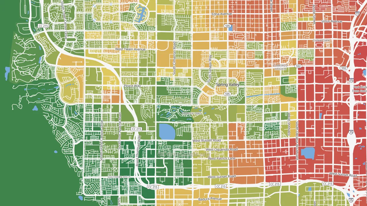 Spring Valley, NV Map of Vandalism Rates