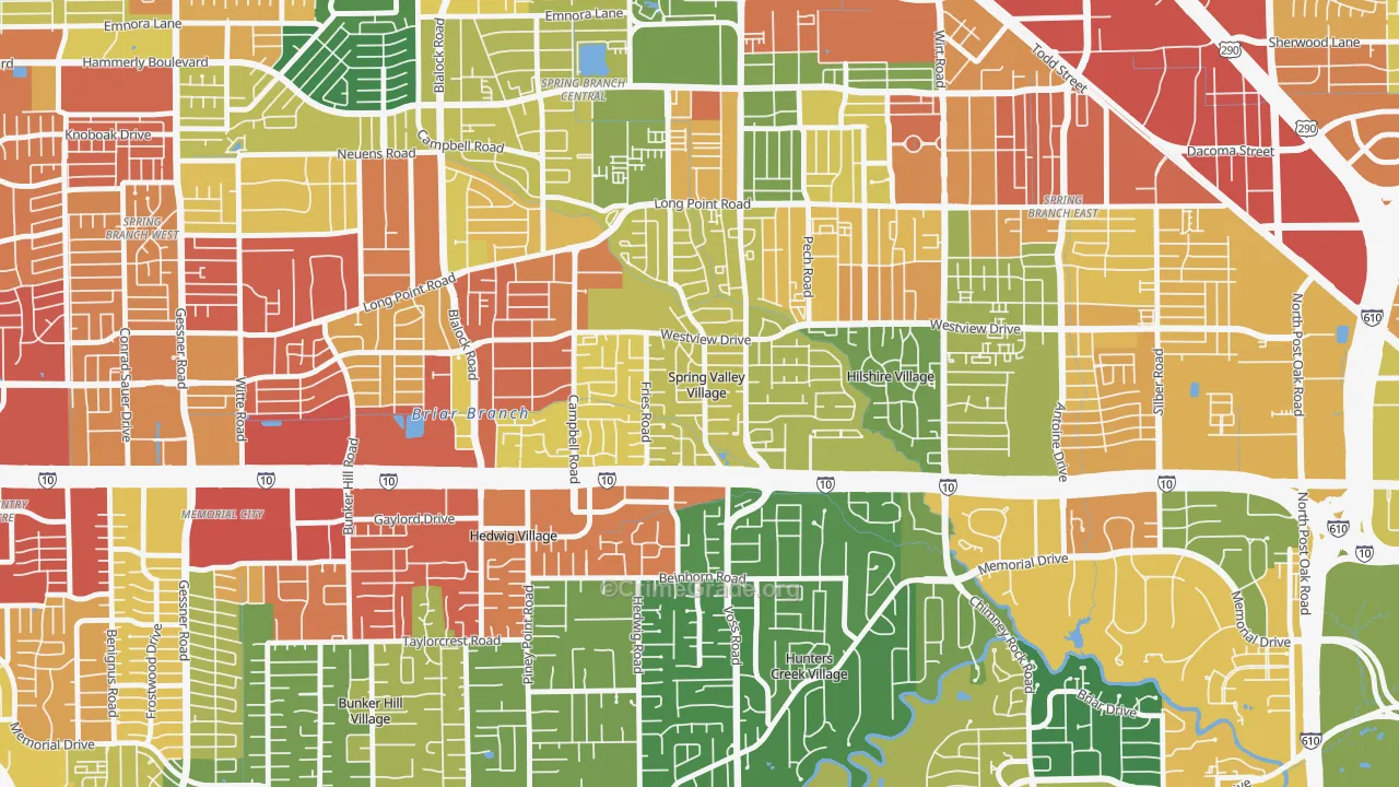 Spring Valley, TX Map of Vandalism Rates