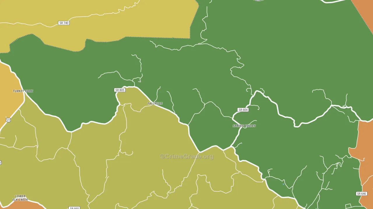 Spring Valley, VA Map of Vandalism Rates
