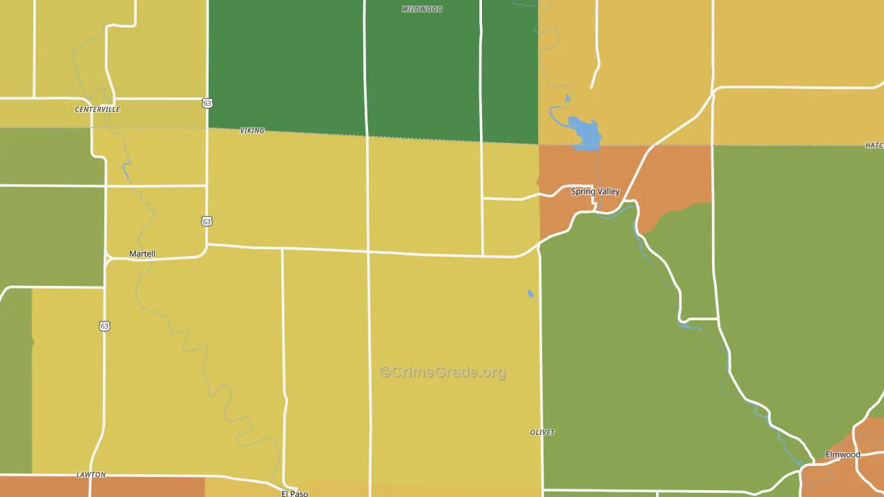 Spring Valley, WI Map of Vandalism Rates