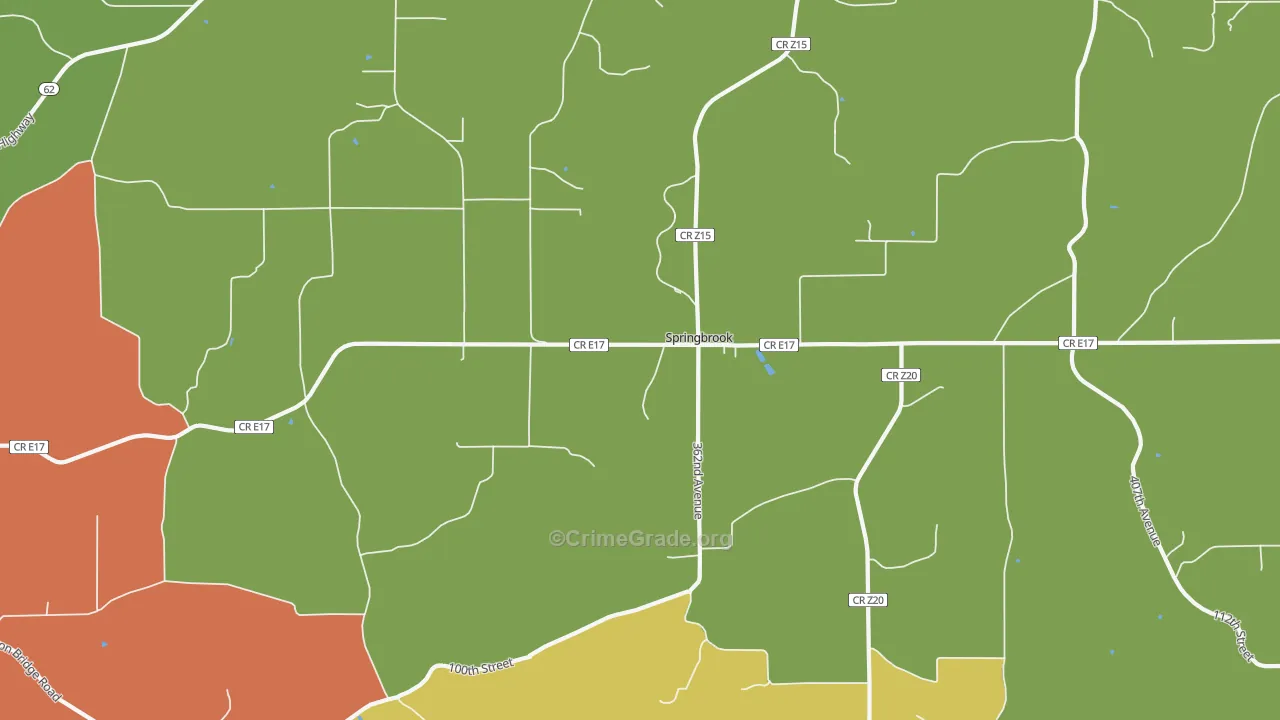 Springbrook, IA Map of Vandalism Rates
