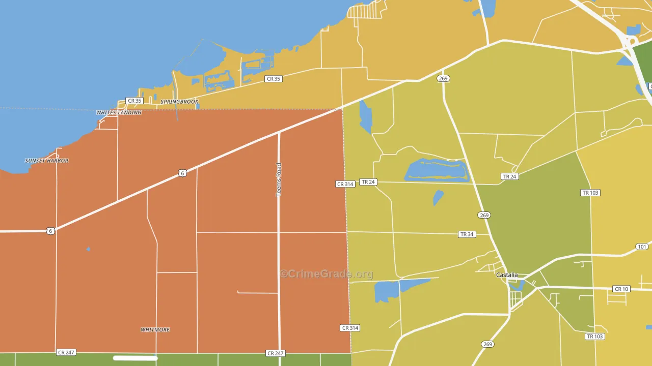 Springbrook, OH Map of Vandalism Rates