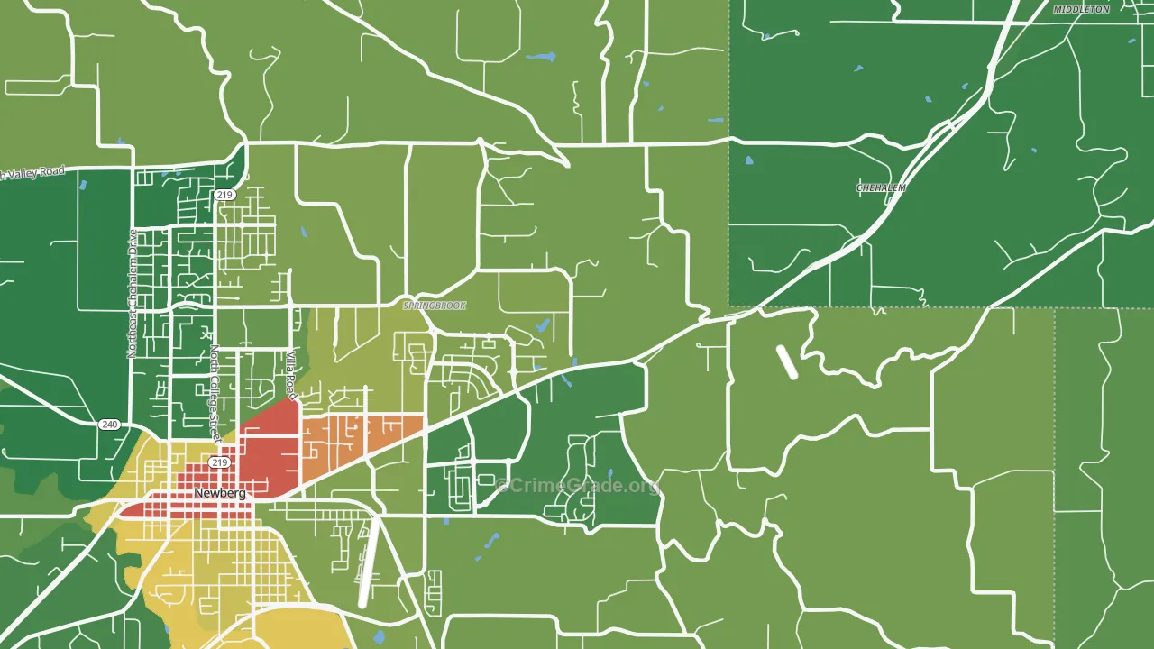 Springbrook, OR Map of Vandalism Rates