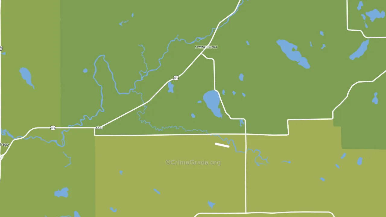 Springbrook, WI Map of Vandalism Rates