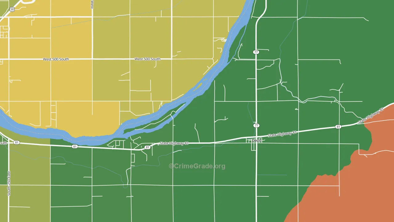 Springdale, ID Map of Vandalism Rates