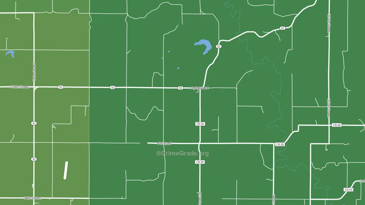 Springdale, KS Map of Vandalism Rates