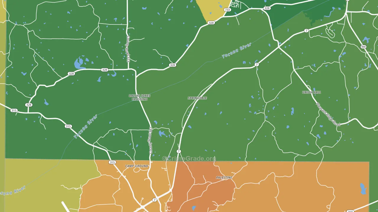 Springdale, MS Map of Vandalism Rates