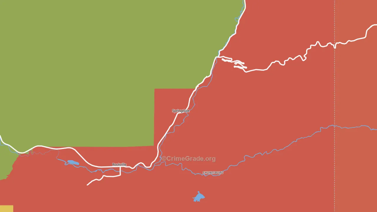 Springdale, UT Map of Vandalism Rates