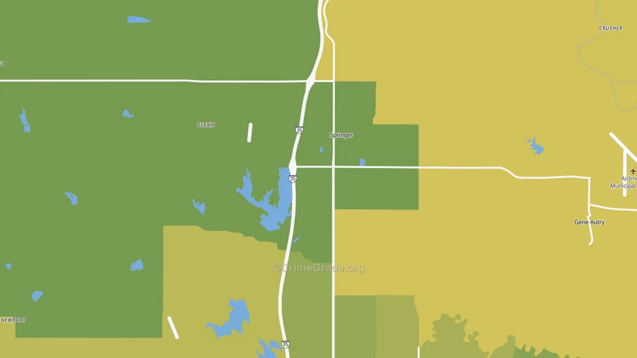 Springer, OK Map of Vandalism Rates