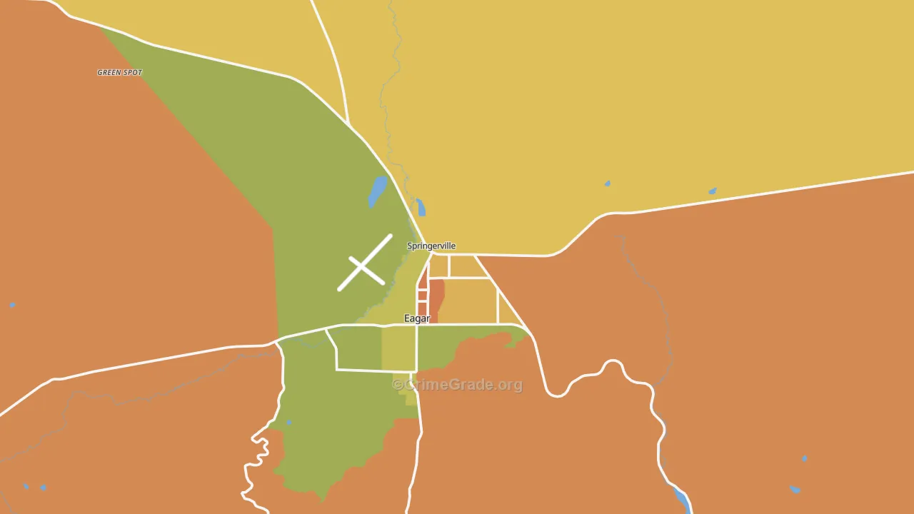 Springerville, AZ Map of Vandalism Rates