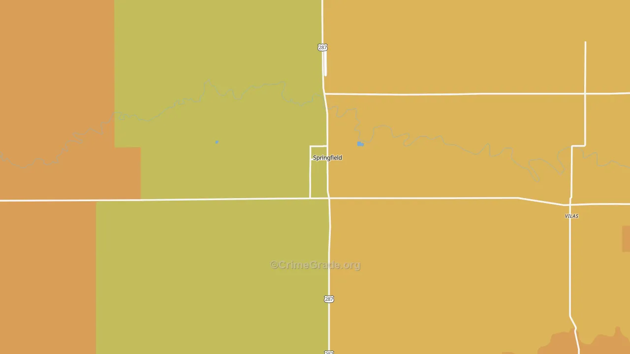 Springfield, CO Map of Vandalism Rates