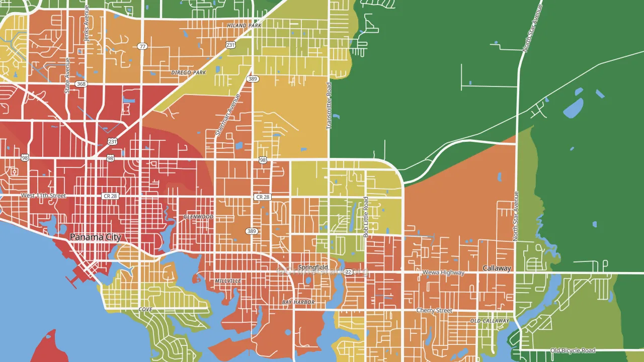Springfield, FL Map of Vandalism Rates