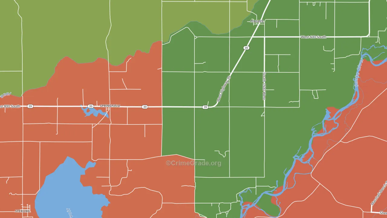 Springfield, ID Map of Vandalism Rates