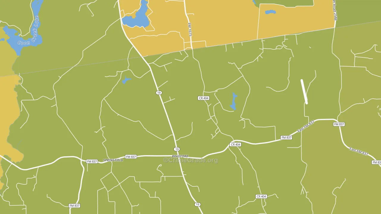 Springfield, TX Map of Vandalism Rates