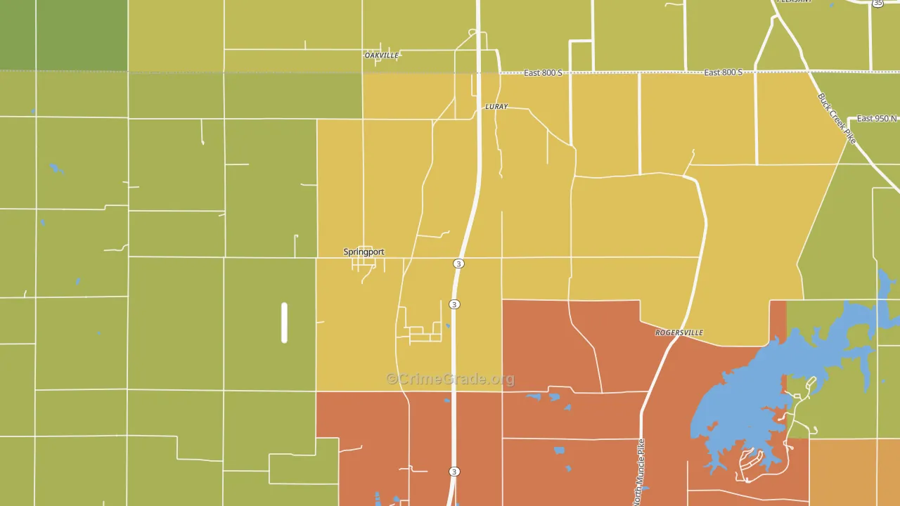 Springport, IN Map of Vandalism Rates