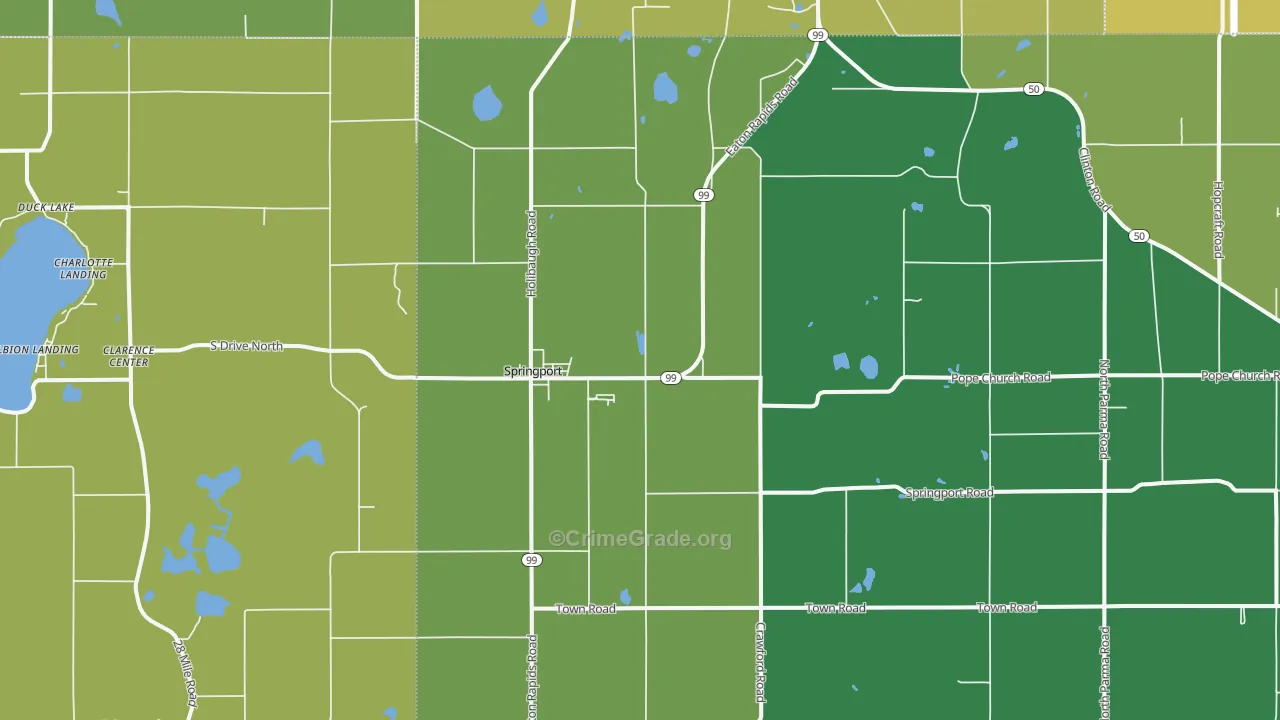 Springport, MI Map of Vandalism Rates