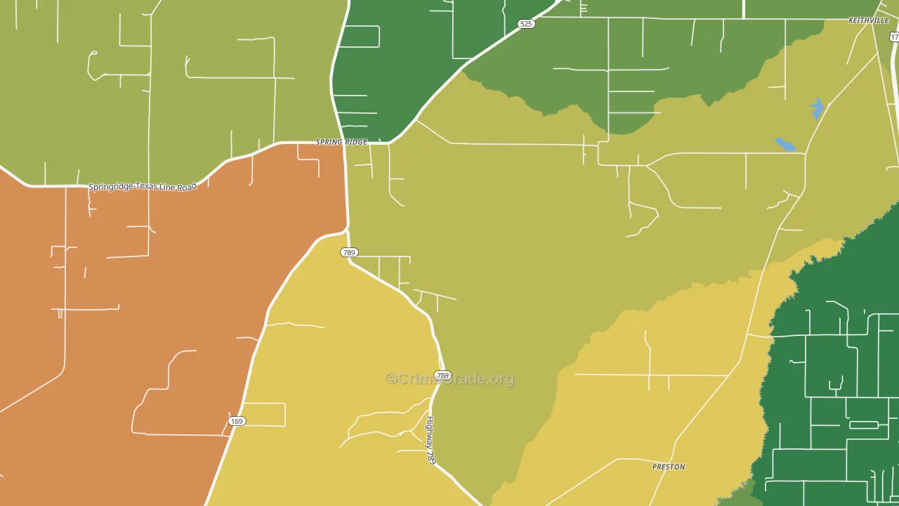 Springridge, LA Map of Vandalism Rates