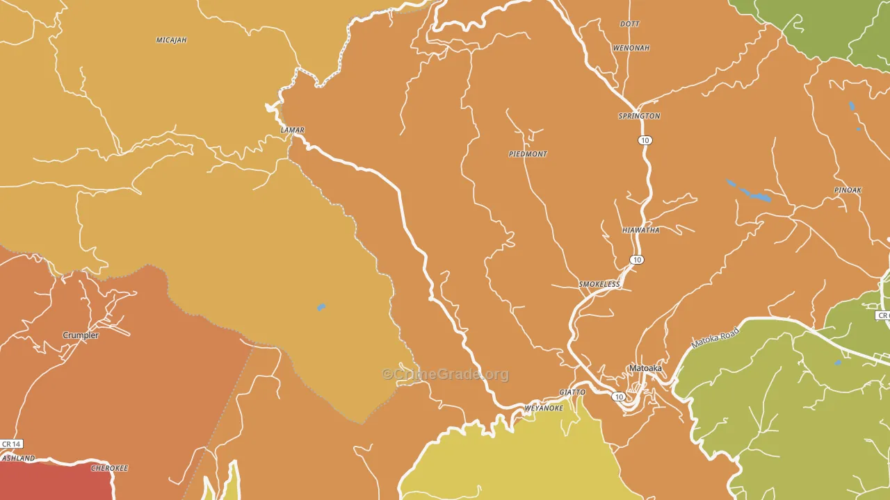 Springton, WV Map of Vandalism Rates