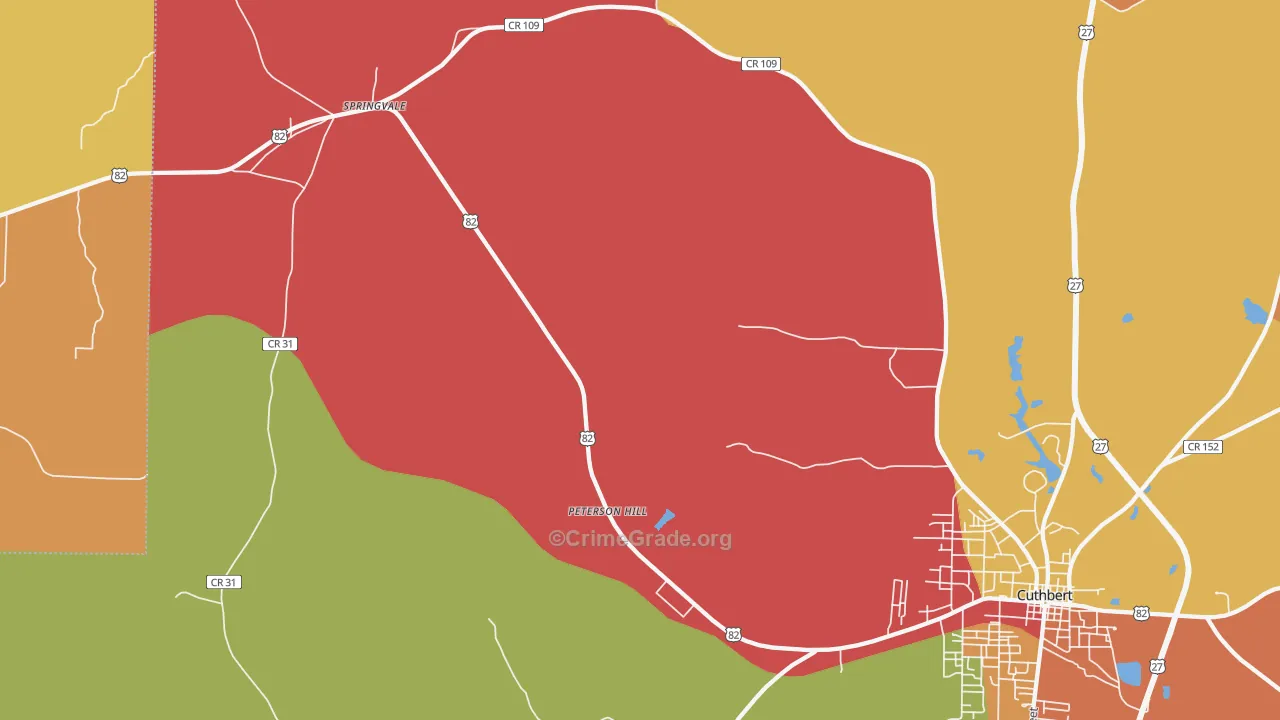 Springvale, GA Map of Vandalism Rates