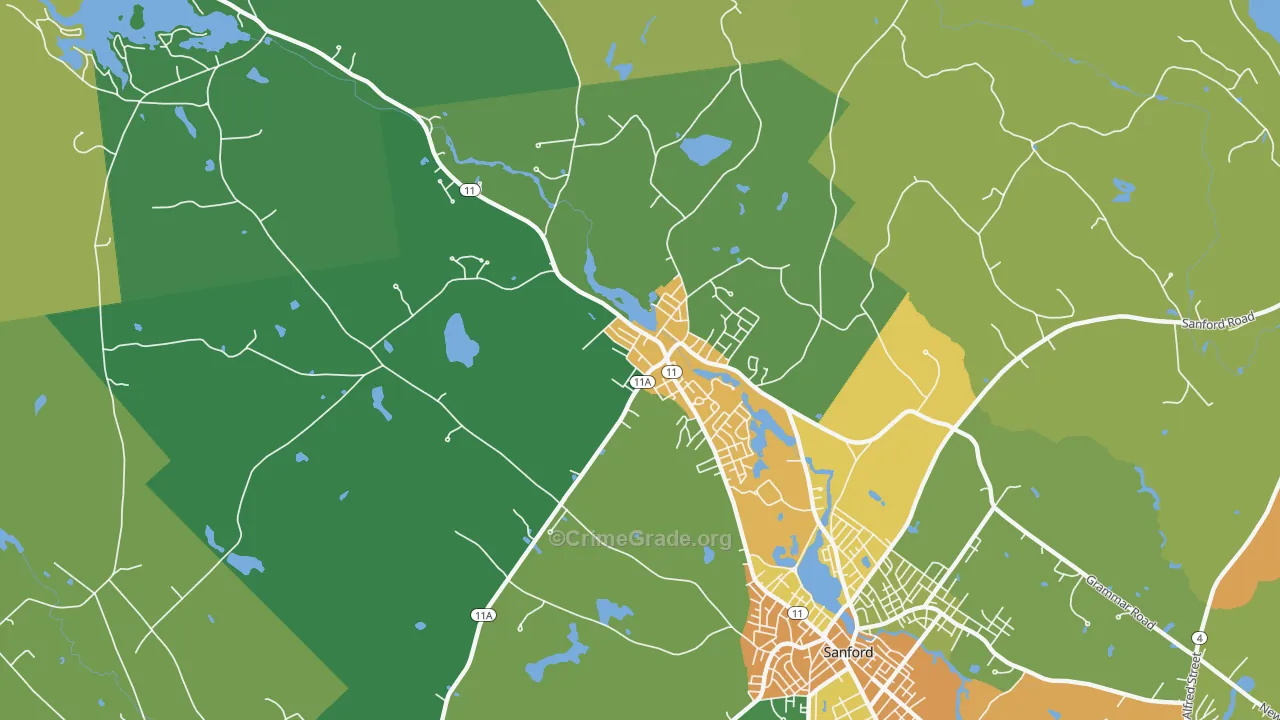 Springvale, ME Map of Vandalism Rates