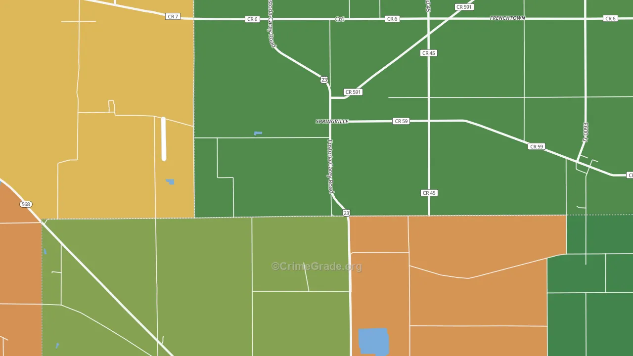 Springville, OH Map of Vandalism Rates