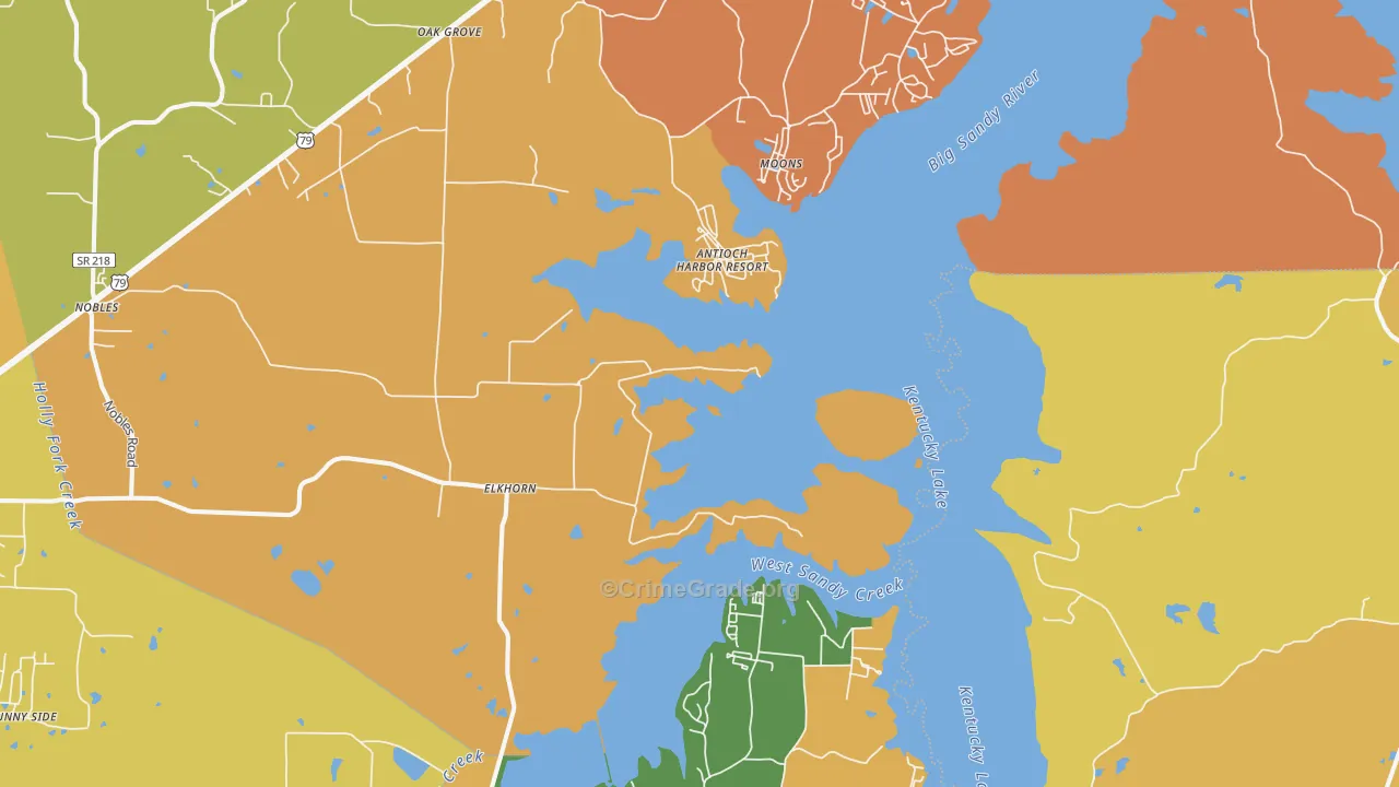 Springville, TN Map of Vandalism Rates