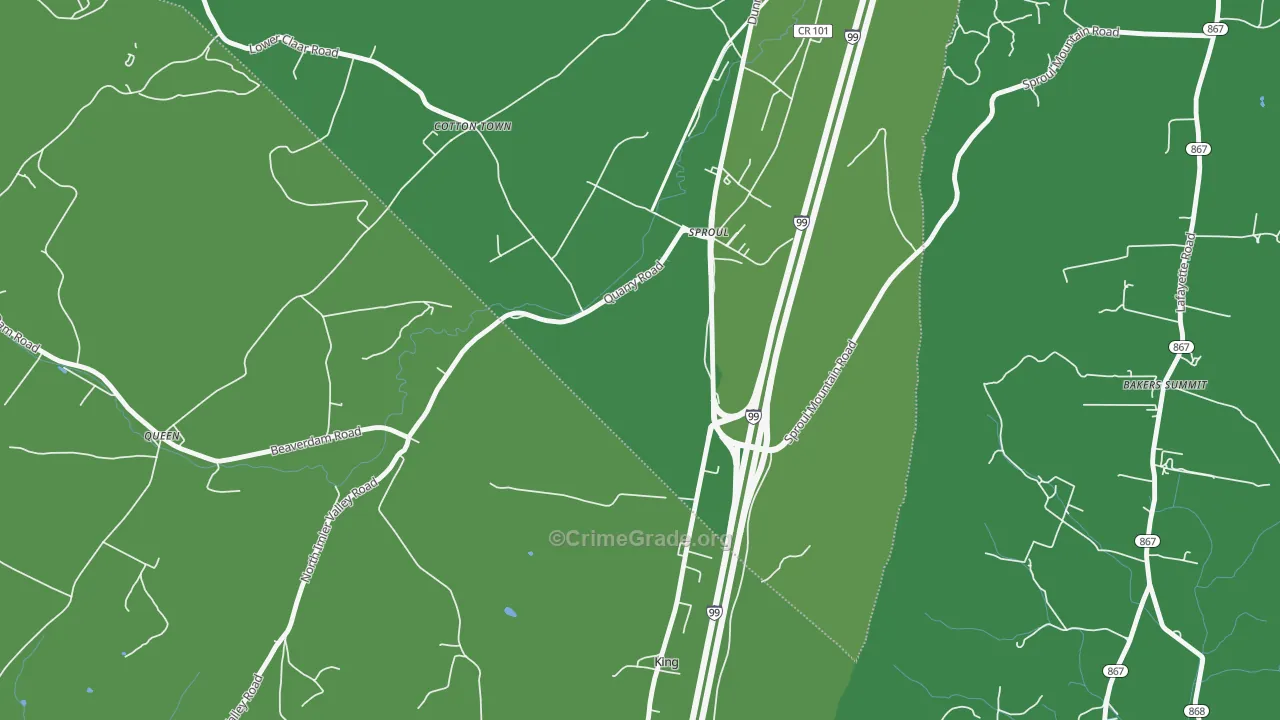 Sproul, PA Map of Vandalism Rates