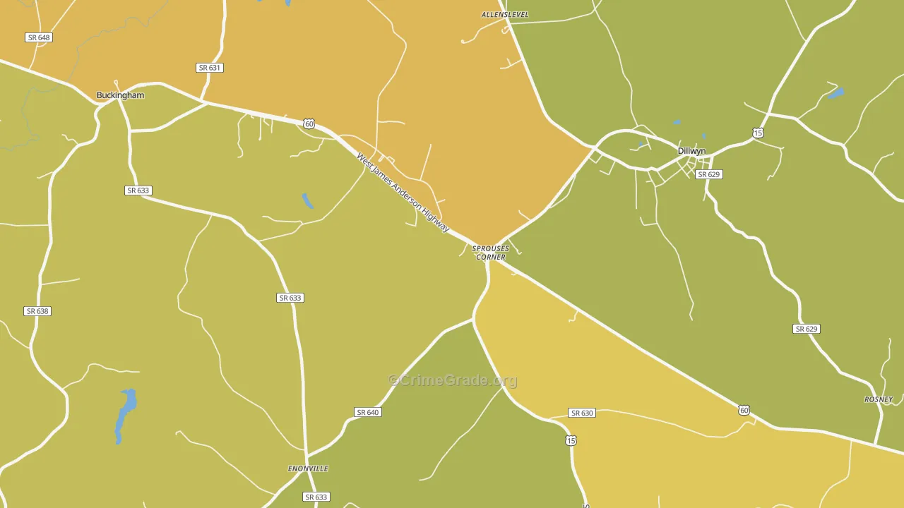 Sprouses Corner, VA Map of Vandalism Rates