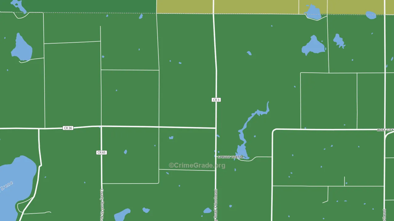 Spruce Center, MN Map of Vandalism Rates