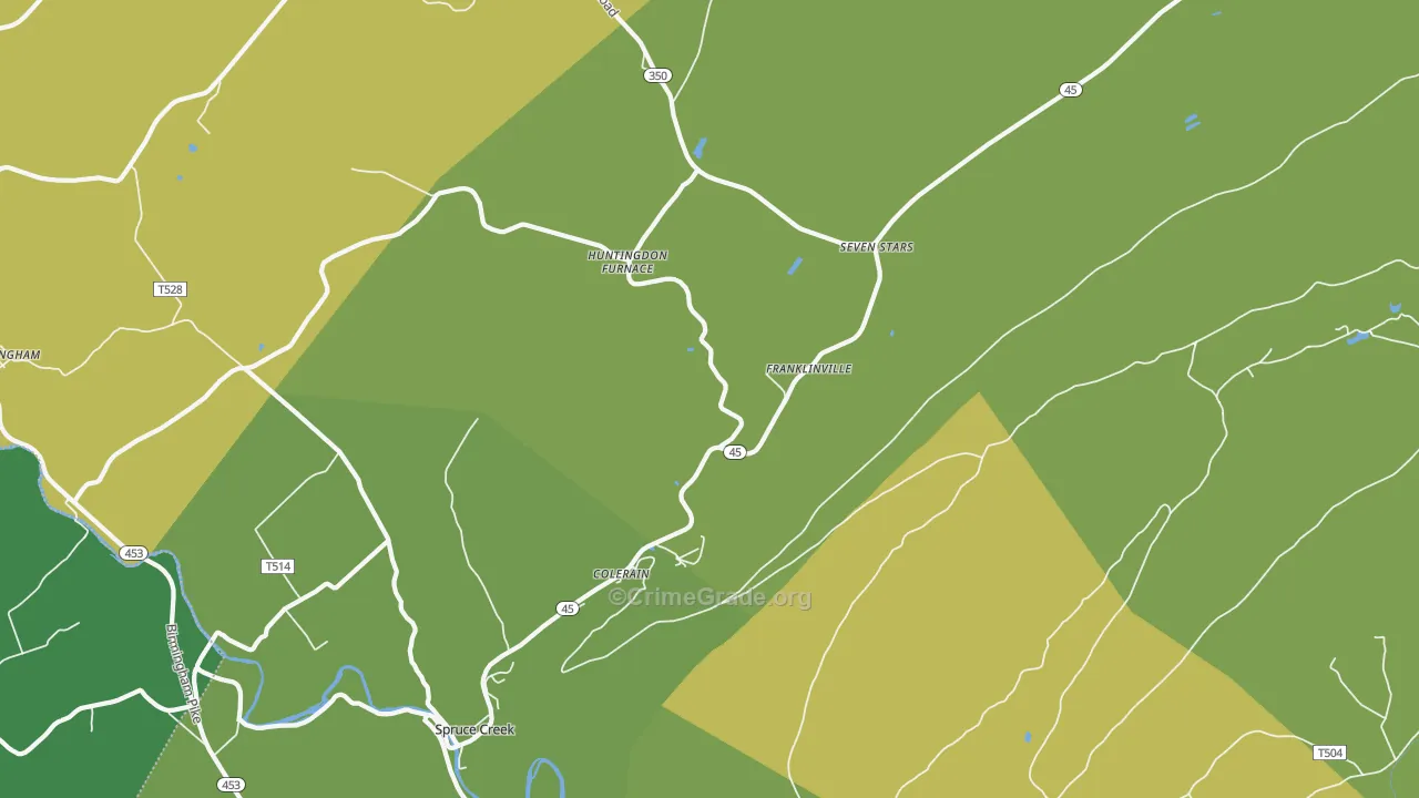 Spruce Creek, PA Map of Vandalism Rates