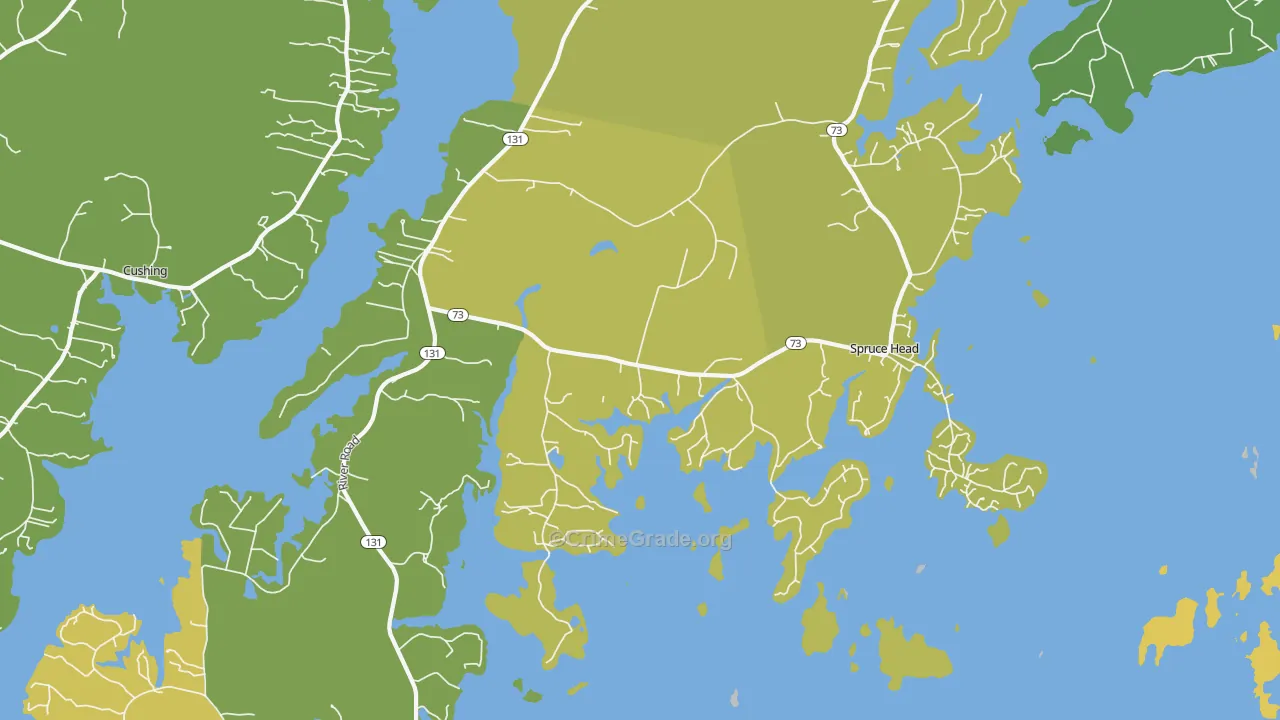 Spruce Head, ME Map of Vandalism Rates