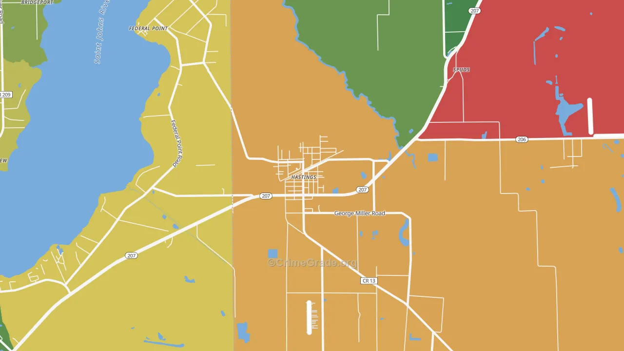 Spuds, FL Map of Vandalism Rates
