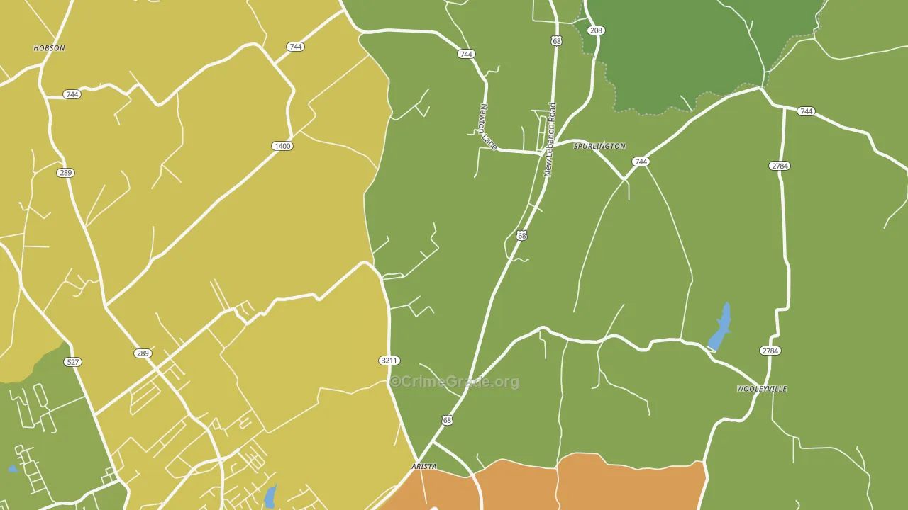 Spurlington, KY Map of Vandalism Rates