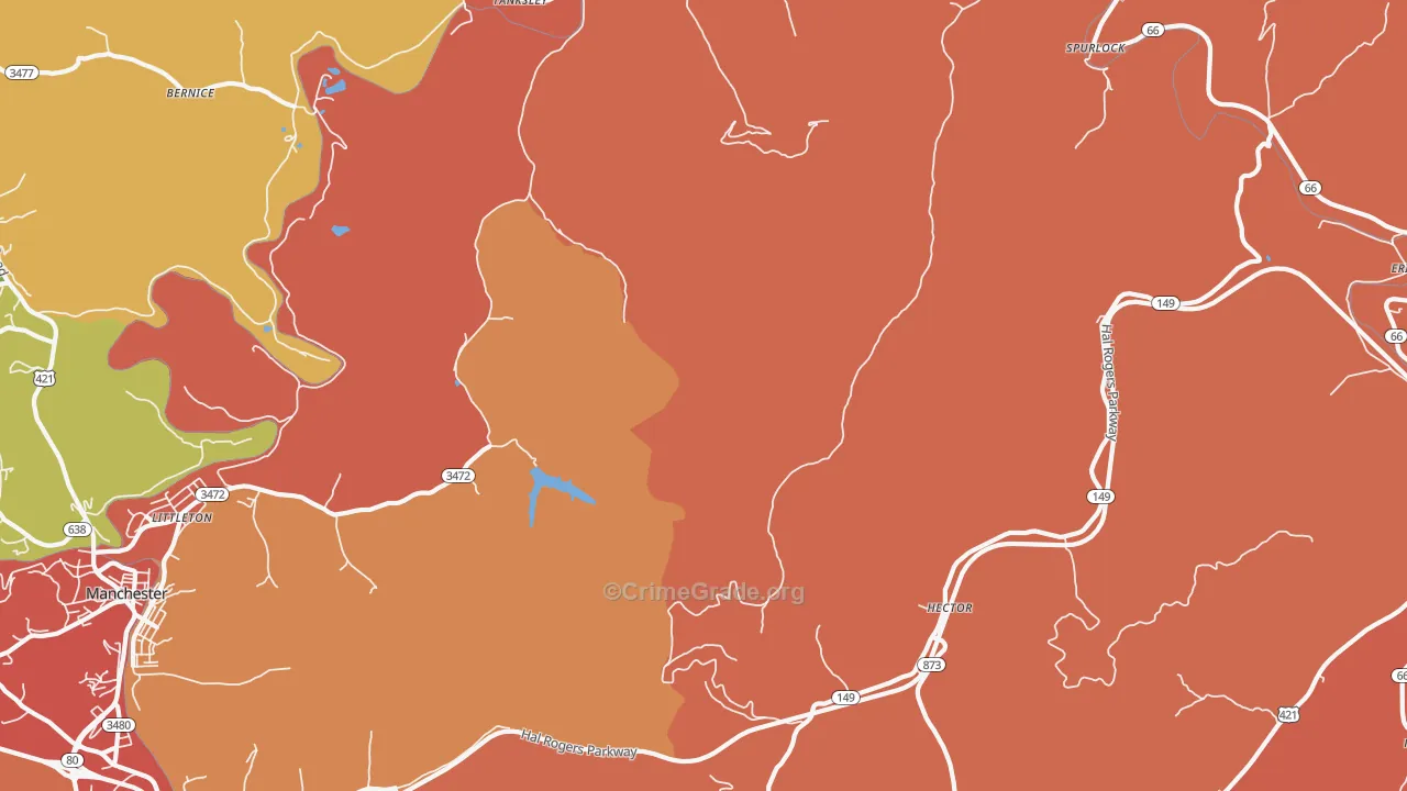 Spurlock, KY Map of Vandalism Rates